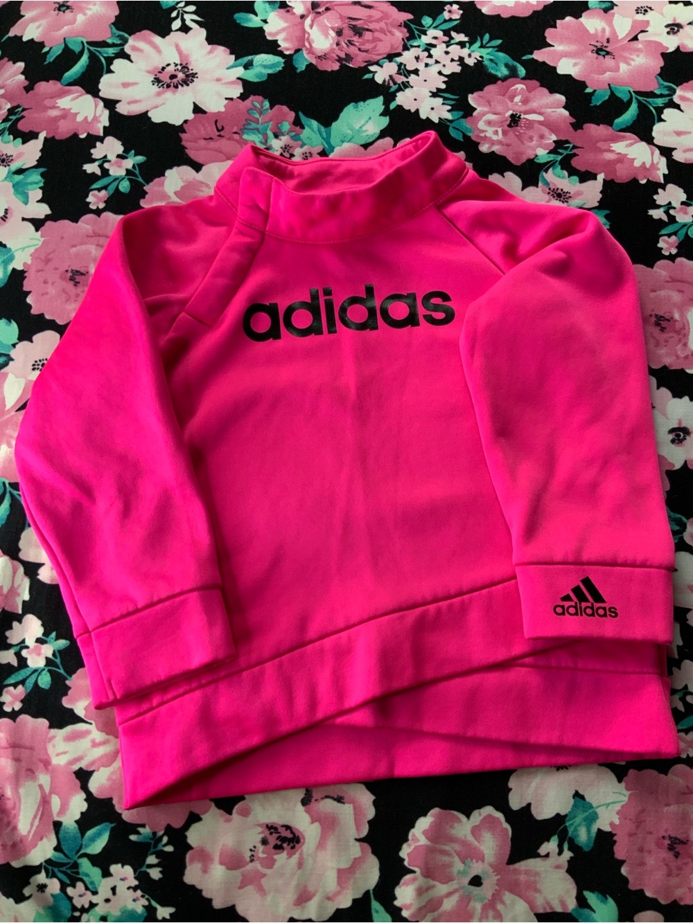 adidas Hot Pink Crewneck Sweatshirt with Black Logo